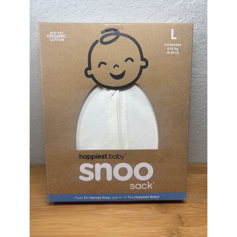 Happiest Baby Snoo Sleep Sack Organic Cotton Large 4-6 Months White